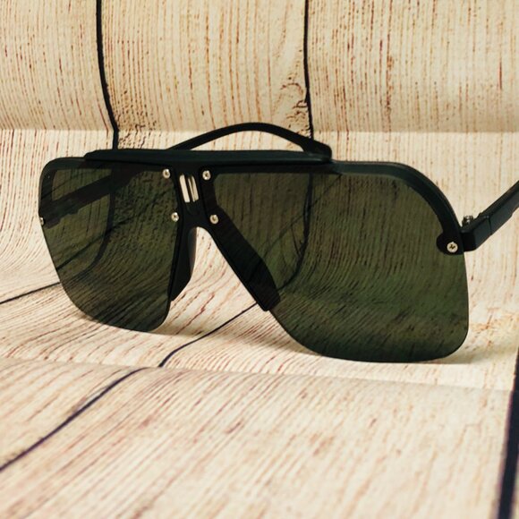 Men Sunglasses Fashion Dark Green Lens Oversize Driving Outdoor Stylish Elegant - Picture 3 of 4